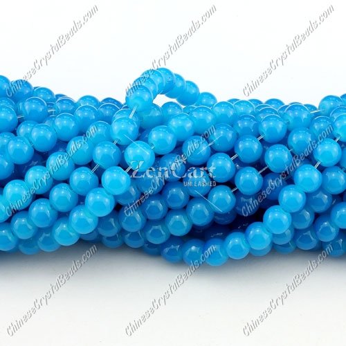 6mm round glass beads strand, Deep Sky Blue, 140pcs per strand