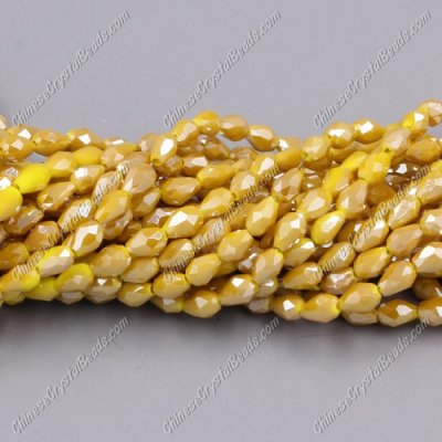 Chinese Crystal Teardrop Beads Strand, #018, 3x5mm, about 100 Beads