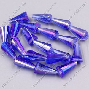20pcs 8x15mm Chinese Artemis crystal beads strand med sapphire satin