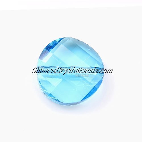 China Crystal Twist Bead 18mm , Aqua, 10 beads