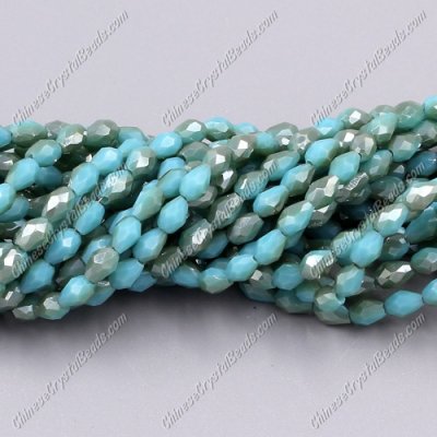 Chinese Crystal Teardrop Beads Strand, #007, 3x5mm, about 100 Beads