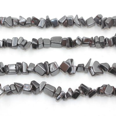 Hematite chip Gemstone Chips, 4mm to 8mm, Hole:1mm, Length:Approx 35 Inch
