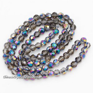 Chinese Crystal 4mm Round Bead Strand, half rainbow, about 95 beads