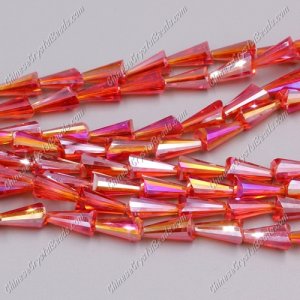 6x12mm Chinese Artemis Crystal beads light siam AB, per pkg of 20pcs