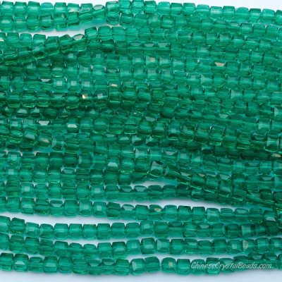 98Pcs 6mm Cube Crystal beads,emerald
