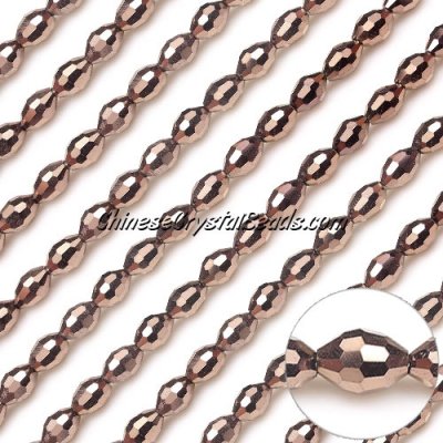Chinese Barrel Shaped crystal beads,Copper, 4X6MM, about 72 Beads