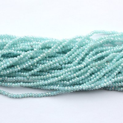 10 strands 2x3mm chinese crystal rondelle beads lt aque AB jade about 1700pcs