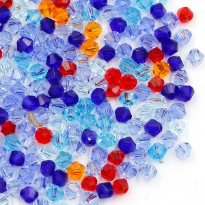 AAA 4mm mix bicone crystal beads, Bag of 50, Tropical ocean
