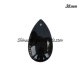 38x22mm Crystal beads Curtain drop Smooth surface pendant, black, hole: 1.5mm