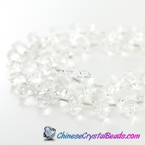 Chinese Crystal Teardrop Beads, clear, 6x12mm, 20 beads