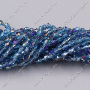 Chinese Crystal Teardrop Beads Strand, #60, 3x5mm, about 100 Beads