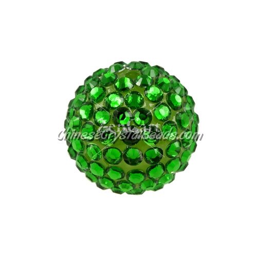 22mm Chinese Acrylic Crystal Disco Bead, fern green, 1 bead