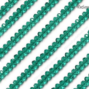 4x6mm Emerald Chinese Crystal Rondelle Beads about 95 beads