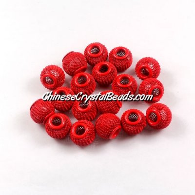 Red Mesh Bead, Basketball Wives, 12mm, 10 pieces
