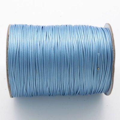 1mm, 1.5mm, 2mm Round Waxed Polyester Cord Thread, sky blue