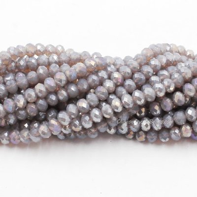 4x6mm opal lt.Amethyst AB Chinese Crystal Rondelle Beads about 95 beads