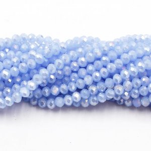 4x6mm lt. Sapphire jade AB Chinese Crystal Rondelle Beads about 95 beads
