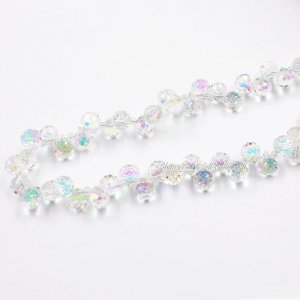98 beads 8mm Strawberry Crystal Beads, Crystal AB 3