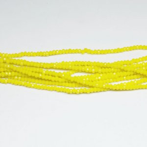 1.7x2.5mm rondelle crystal beads, opaque lemon yellow, 190Pcs