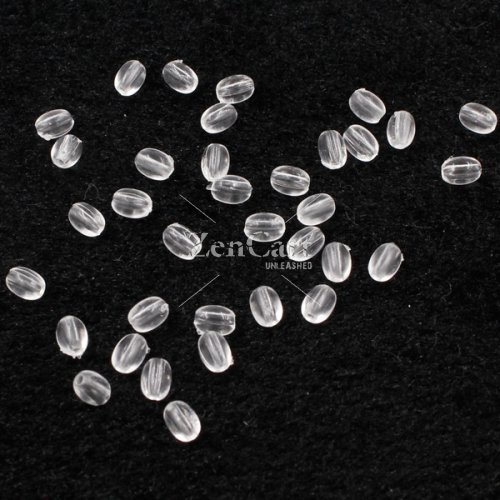 1000pcs Plastic Acrylic 4x6mm oval Solid clear Ball Beads