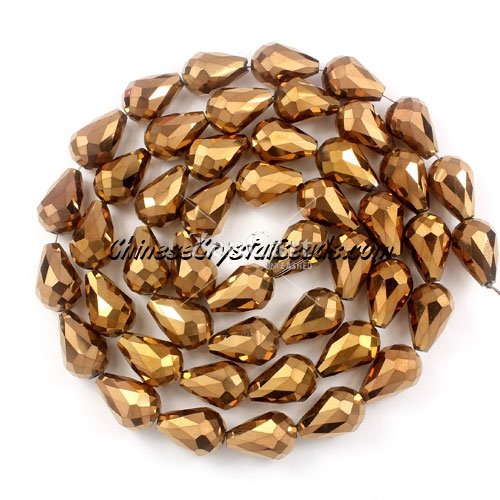20Pcs 10x15mm Chinese Crystal Teardrop Beads, copper