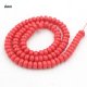 100Pcs 6x3.5mm Smooth Roundel Shape Glass Beads, rondelle glass beads strand, hole 1mm, Coral