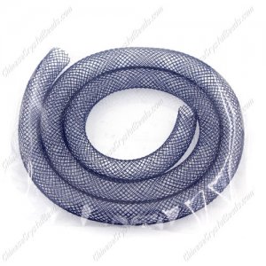 DIY Mesh Bracelet soft nylon fishnet tube, dark blue, width:8mm, 40cm