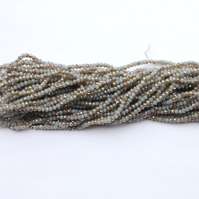 10 strands 2x3mm chinese crystal rondelle beads half brown light jade about 1700pcs