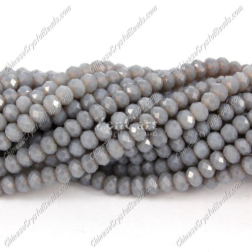 130Pcs 3x4mm Chinese rondelle crystal beads, opaque gray