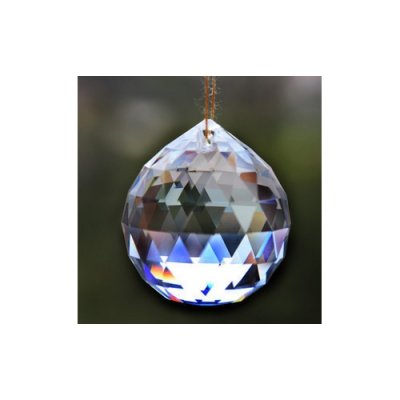 Crystal faceted ball pendants , 40mm, Clear