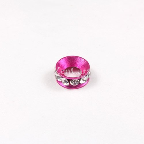 10mm copper baking finish Rondelle spacer,5mm hole, fuchsia, 1 piece