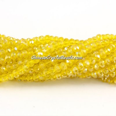 130Pcs 3x4mm Chinese golden AB crystal rondelle beads