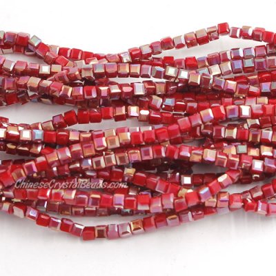 180pcs 2mm Cube Crystal Beads, opaque color 55