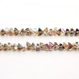 Triangle Crystal Beads, 4mm 6mm, amber light