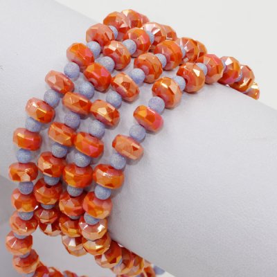 80pcs opaque orange AB 5x8mm angular crystal beads