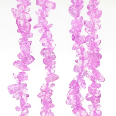 Gemstone Chips, dyeing crackle Crystal, lt purple, 5mm-10mm, Hole:Approx 0.8mm, Length:Approx 15 Inch