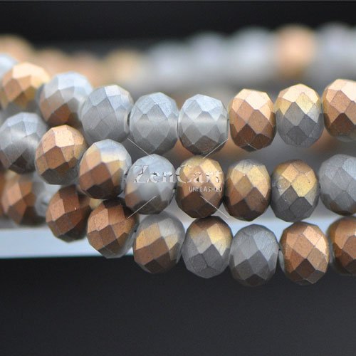 4x6mm Metallic Copper Matte Chinese Crystal Rondelle Beads about 95 beads