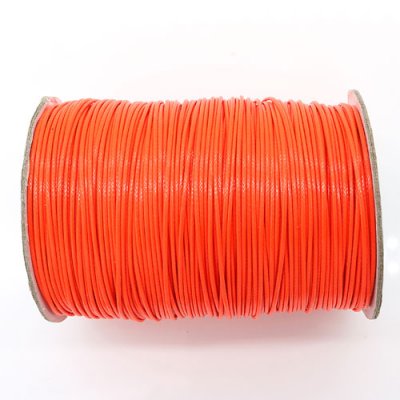 1mm, 1.5mm, 2mm Round Waxed Polyester Cord Thread, neon orange