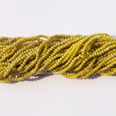 10 strands 2x3mm chinese crystal rondelle beads opaque yellow stain about 1700pcs