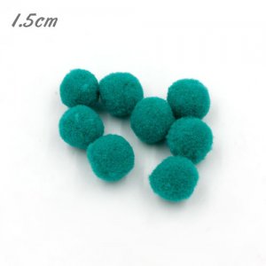 50Pcs 15mm Craft Fluffy Pom Poms Bobble ball, bluegreen color