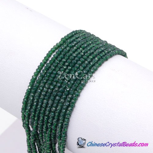 1.7x2.5mm rondelle crystal beads, opal dark green, 190Pcs
