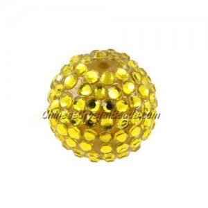 22mm Chinese Acrylic Crystal Disco Bead, yellow 1 bead