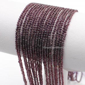 220Pcs 1.5x2mm rondelle crystal beads Violet with Polyester thread