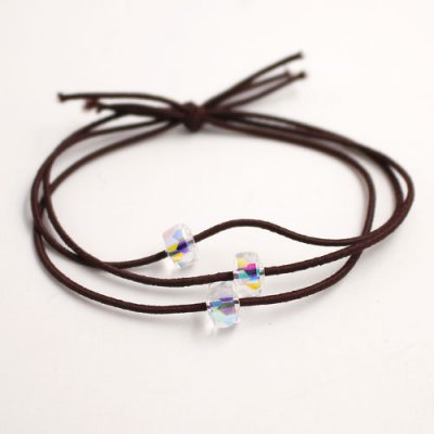 Busy Girl Bangle Hair Tie, crystal AB beads elastic bracelet, 1 pc
