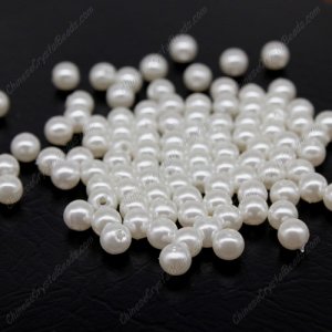 Imitation Pearl ABS Beads, 6mm Round, Hole:Approx 1mm, Sold By 100pcs per pkg