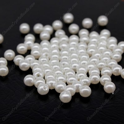 Imitation Pearl ABS Beads, 8mm Round, Hole:Approx 1mm, Sold By 50pcs per pkg