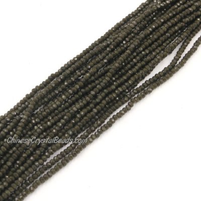 1.7x2.5mm rondelle crystal beads, opaque dark tea, 190Pcs