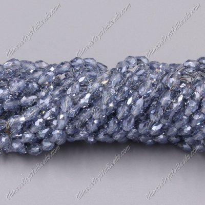 Chinese Crystal Teardrop Beads Strand,Magic Blue, 3x5mm, about 100 Beads,it takes 7-15 days to produce