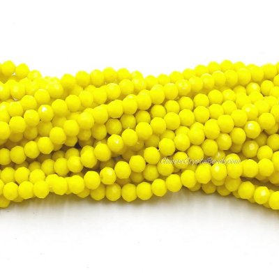 4x6mm Opaque yellow2 Chinese Crystal Rondelle Beads about 95 beads