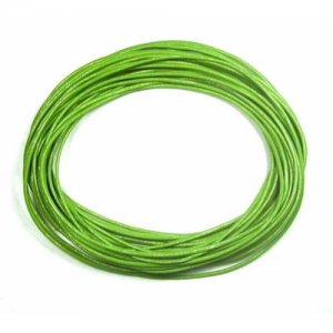 Round Leather Cord, green, #1mm, 1.5mm, 2mm#Sold by the Meter